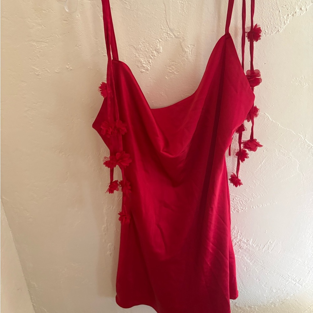 Lovely Day Vibrant Red Dress with Tassel Details